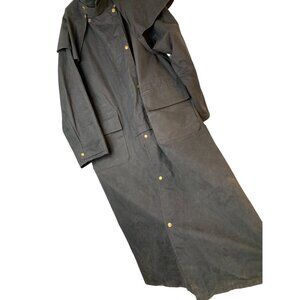 Koolah Suprema Oilskin Long Coat Black Mens L Outback Waterproof  RD10155 EUC